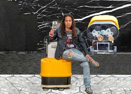 طاحونة أرضية خرسانية Terrazzo أحادية الطور 220 فولت مع منفذ فراغ